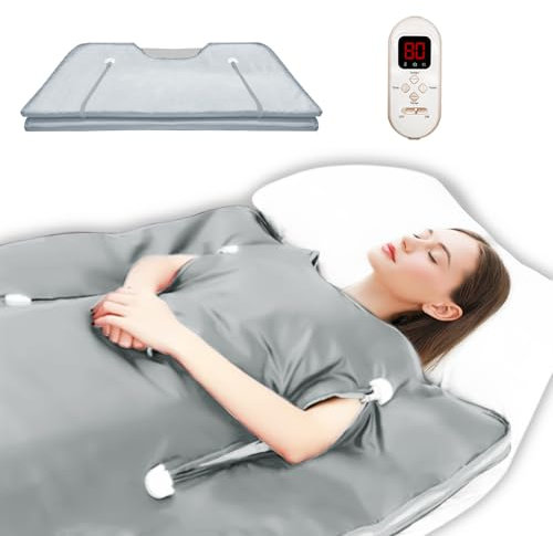 Pinjaze Far Infrared Sauna Blanket Termosauna Estetica Professionale,Casa Portatile Infrarossi Lontani con Telecomando Sauna,Sauna da Casa Portatile per Rilassarsi, Disintossicarsi, Salone di Bellezza