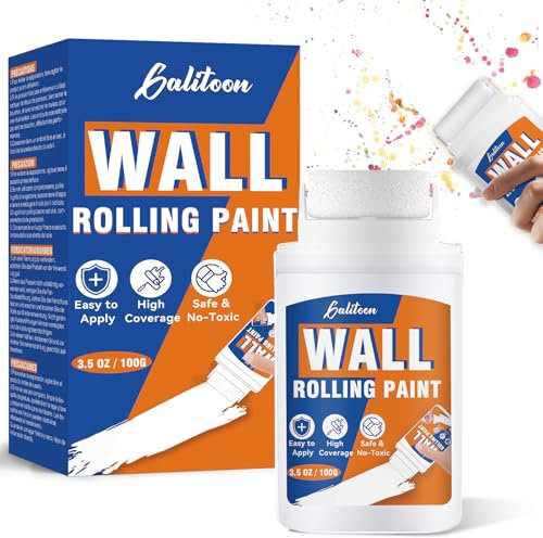 Peinture Blanche Mur et Plafond à Base d'Eau à Séchage Rapide, Peinture Blanche, Peinture Blanche Mur Intégrée pour des Retouches Faciles, Peinture Mur Entretien des Murs (100G)