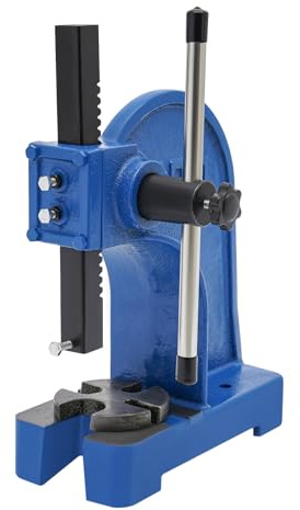 QIERF 1T Pressa da officina per officina, con leva manuale, fino a 14 cm, per punzonatura, piegatura, estrusione, rivetti, allungamenti, punzonatura, stampaggio e altri, blu