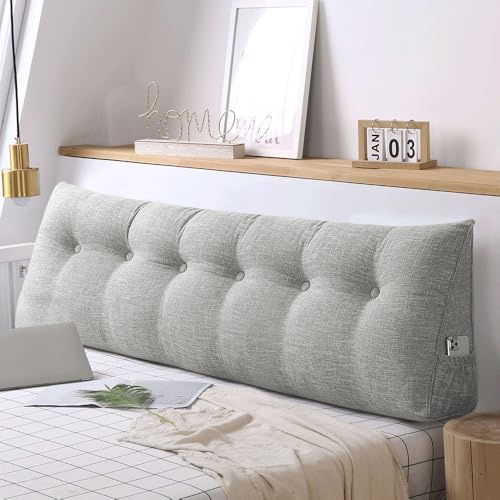 OHMG - Cuscino da Lettura per Letto da 180 cm, Cuscino per Schienale di Divano, Cuscino Triangolare Imbottito, Cuscino Lombare ad Angolo, Supporto di Posizionamento, Morbido e Confortevole, Cuscini
