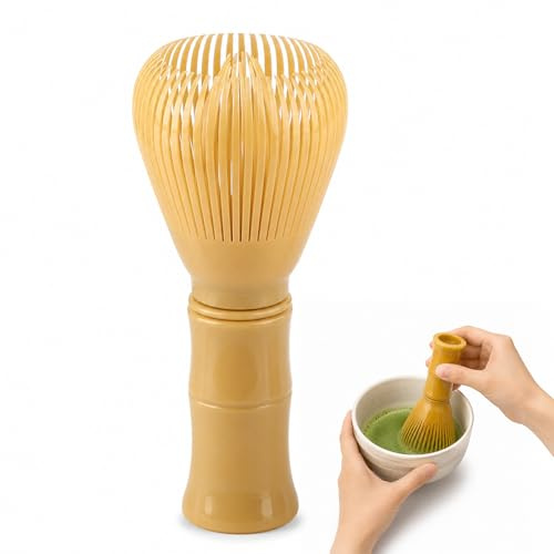 Matcha Whisks, Reusable PP Resin Matcha Whisk, Japanese Tradition Matcha Accessories, Suitable for The Tea Ceremony(Yellow (YELLOW01)