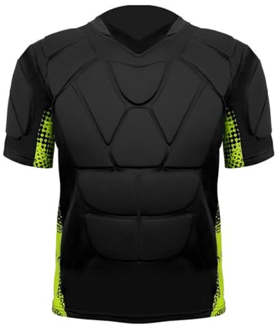 Camisas protectoras acolchadas para hombre, pantalones cortos de compresión acolchados, camisas de manga corta, protección contra el esternón para rugby, fútbol, ciclismo, tenis, fútbol, rugby