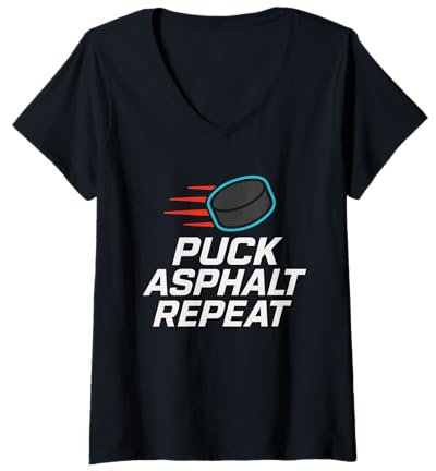 Mujer Jugador Juvenil de Hockey sobre Patines en línea Street Asphalt Puck Camiseta Cuello V