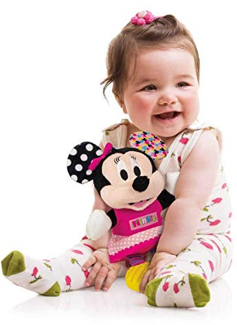 Clementoni- Disney Baby Mini Mouse Plush Toy: Soft Doll with Sounds & Textures (6+ Months)