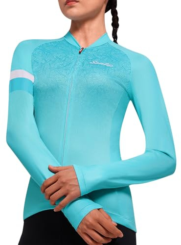 Santic Maillot Ciclista Mujer Top Ciclismo Bicicleta Bici Transpirable Secado Rápido Reflectante Jersey Ciclista Andrea