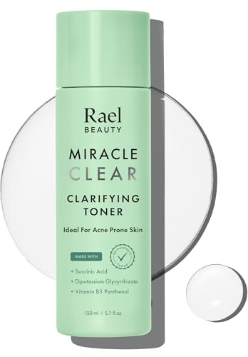 Rael Miracle Clear Anti Pickel Peeling Toner - Korean Skincare, Gesichtswasser für unreine Haut mit Vitamin B5, Bernsteinsäure, dermatologisch getestet, vegan, tierversuchsfrei (150 ml)