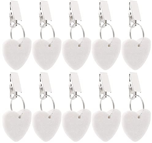 XCWTBL Tischdeckenbeschwerer 10 Stück, Herzförmig, Marmoroptik, Weiß, 4 cm x 4 cm x 1 cm, Wetterbeständig, Set für Garten, Picknick, Party, Küche und Restaurant