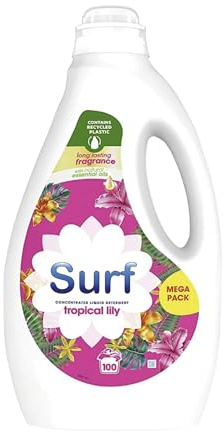 Surrf Tropical Lily & Ylang Ylang Professional Biological Detergent | Fresh & Clean Washing | Long Lasting Fragrance | 5L | (Pack of 2)