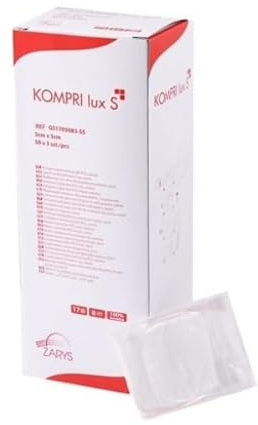 MEDICALMONO - Compresse piegate di garza STERILI, 100% cotone, 16 strati (CM 7,5X7,5 CM (50 buste da 3 pz) - Tot. 150 pz)