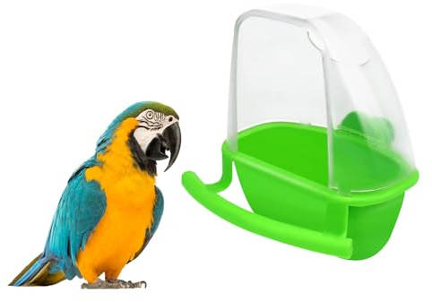 MEISH Bird Cage Feeder Hanging Bird Food Feeders Bowl Bird Cage Food Feeding Cups Parrot Food Container for Budgerigar Canary (Green)