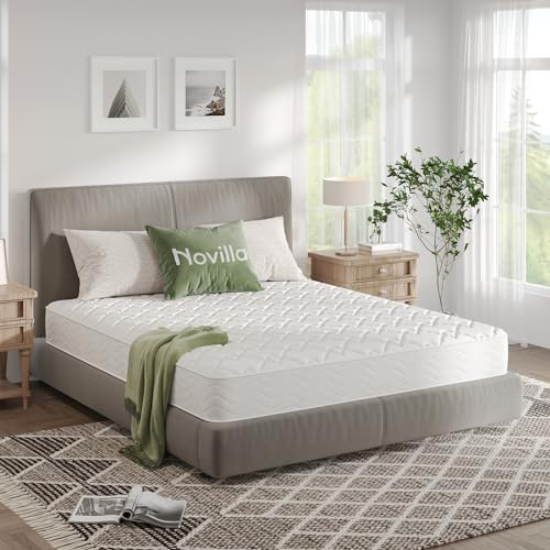 Novilla Matelas 1 Personne à Ressorts Ensachés 90x190 Épaisseur 20 cm | Soutien Ergonomique, Réduction la Pression, Améliore le Sommeil, S'adapte au Corps, Renforcement des Bords, Fermeté Moyenne