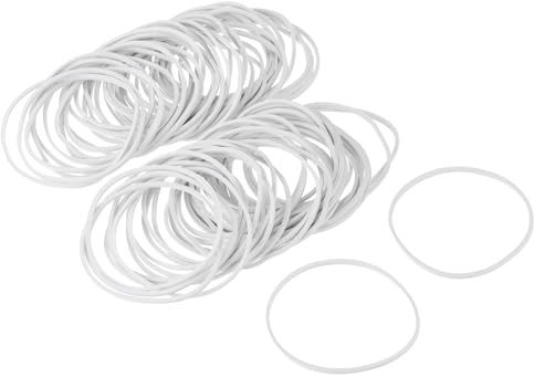 QUARKZMAN 100 paket elastiskt gummiband, 50 mm x 1,4 mm, vitt | Utdragbar