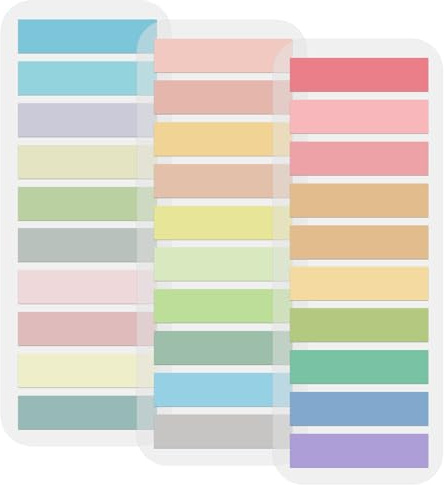 600 Stück Haftstreifen, 3 Stile Haftnotizen Tabs Sticky Notes Klein Haftmarker Pastell Klebezettel Selbstklebend Beschreibbar für Schule Seitenmarkierung Lesezeichen (Mehrfarbig)