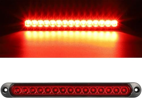 Greluma 1 Pz DC12-24V 15 LED Barra luminosa posteriore del freno del rimorchio,luci di arresto e di direzione impermeabili Luci di marcia Luce di identificazione per camion Pickup Car(Rossa)