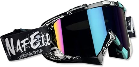 OLYSPM Occhiali Motocross,Occhiali Moto con Lenti in PC e Montatura in TPU,Maschera Motocross Anti-Appannamento Protezione UV per Motocicletta,Racing,Fuoristrada,UTV,BMX