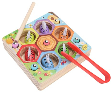 Fockety Jeu d'association Abeille-Ruche, Jouet de motricité Fine pour Les Enfants en Bas âge, Puzzle de tri Montessori pour l'apprentissage précoce, éducatif pour bébé, Jouet sensoriel