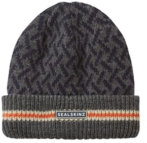 SEALSKINZ Waterproof Arminghall | Cold Weather Jacquard Roll Cuff Beanie Navy