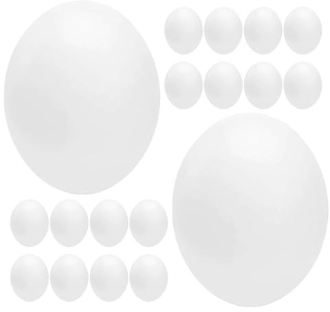 DIKACA Faux Œufs en Plastique Blanc Réalistes Outil Éducatif et Support pour Étude Scientifique Lot de 24 Taille et Finition Naturelle pour Oiseaux Nicheurs