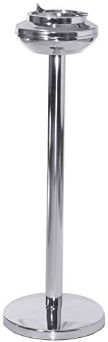 Foyer-Aschenbecher aus hochglansverchromtem Stahl, mit schwerem Fuß, Aschenbecher mit Klappmechanismus/Höhe: 60 cm | ERK