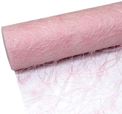 Sizoweb Tischband - 25 Meter Rolle + 100 Dekodiamanten Gratis (20cm Breite, Zartrosa)