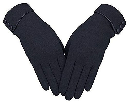 Écran Tactile Singulière Point Gants Ski Bicyclette Gants Chauds en Plein Air pour Les Femmes Noir Taille Unique