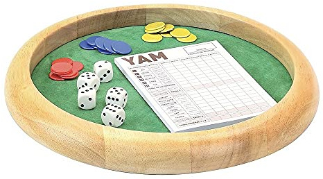 Jeujura Holz Yam-421: Holzbahn mit 5 Würfeln, 21 Chips und 1 Block von Yam-L'Spielbaum, Gesellschaftsspiel, Mindestalter: 3 Jahre, 66470
