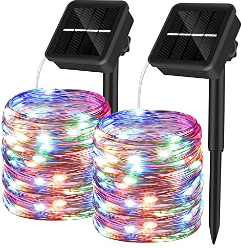 Yizhet Solar String Lights Outdoor, 10M 100 Led Fairy Lights