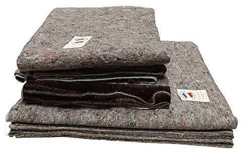 LNT France - Lot Déménagement de 1 Couverture Tissée Marquée + 2 Couvertures Épaisses Tissées 150 x 200 cm France - Protection Meubles- Transport et Stockage - Couverture 100% Textile Recyclé
