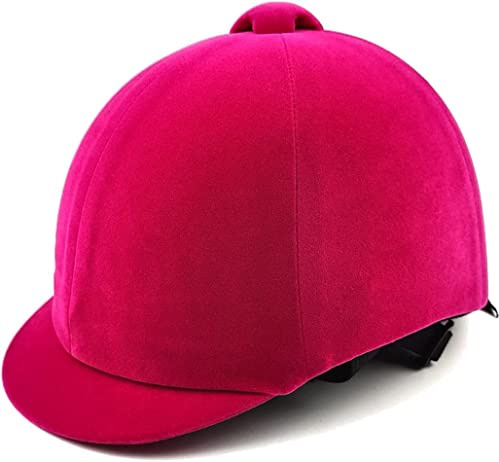 TentHome Cappello da equitazione Caschi equestri in Velluto per Bambino, Ragazza (53 cm, Rosa)