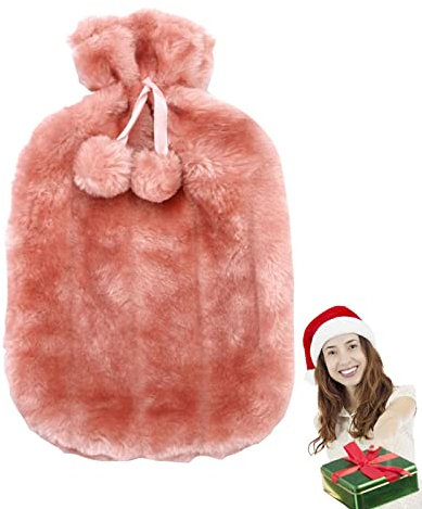Nyika bouillotte isolées - Housse bouillotte en Fausse Fourrure 2 litres | Housse Bouteille d'eau ChauCouverture Souple pour Bouteille d'eau pour Un Confort Manches