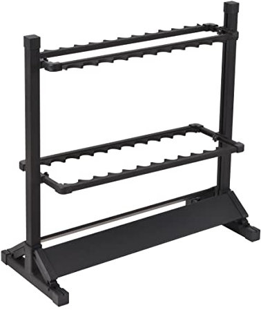 JOYWAVE Aluminium Fishing Rod Holders, Portable Fishing Rod Rack, Holds Up to 24 Rods, Modern Matte Black, 27.9x12.6x27.5 inches