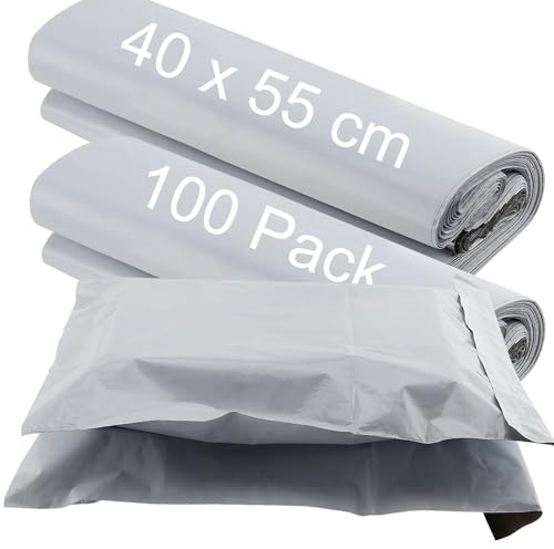 HAKZEON 100-pack 40 x 50 cm stora postpåsar, bulk, självförseglande postpåsar, paket, fraktväska, porto, paketväska för klädförpackning