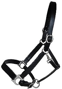 German Riding Lederhalfter Alba verstellbar an Nase und Genick schwarz (XFull)