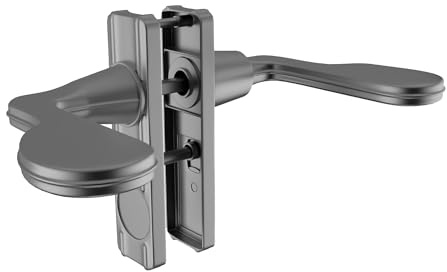 Brixwell Lever Latch Set with Night Lock Aluminum Construction for Door Thickness 5/8 to 1-3/8, 2-1/2 Length, 1-3/4 Hole Centers, 3-1/2 Height, Reversible Lockable Design