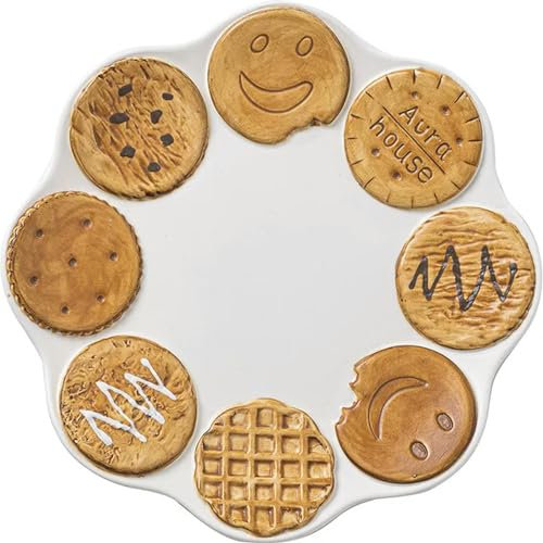 INSTR ins Jolie tasse à café en céramique pour petit déjeuner, assiette à dîner Dim Sum Assiette de petit déjeuner drôle imitation biscuit vaisselle