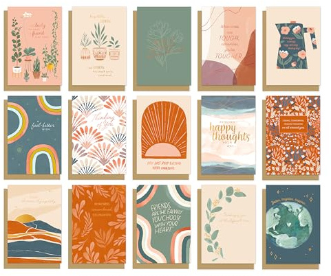 American Greetings 15-Count Thinking of You Card Assortment with Envelopes and Seals (Happy Thoughts)