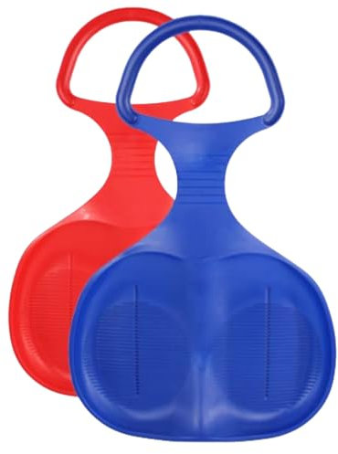 2 Stück Schneerutscher Poporutscher mit Griff für Kinder ab 3 Jahren, Robuster Kinderschlitten, Leichter und Stabiler Plastikschlitten, Schneeschlitten, Schlitten, Bob, Schneeflitzer, Rutschteller