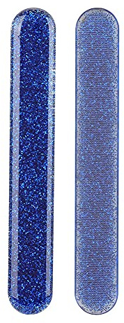 Set di lime per unghie professionali in vetro nano 2 pezzi Strumenti per manicure per lucidatura liscia per donne Lime per unghie in vetro rinforzato sicuro per bambini Blu 8,9 x
