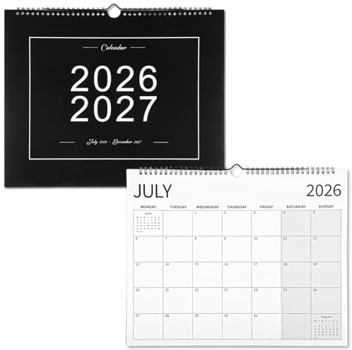 Calendar 2026/27 UK, 18 Month Wall Calendar, 37 x 30cm