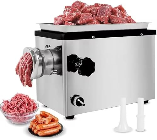 Kommersiell elektrisk köttkvarn, multifunktionell köttmaskin, köttkvarn i rostfritt stål, elektrisk kvarn med tomatsil, lätt att rengöra och installera, för hemmakök
