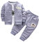BINIDUCKLING Newborn Baby Boys Coat + Pants + Shirts Clothes Sets Toddlers Casual 3 Pieces Outfits, 12-18 Months, Grey