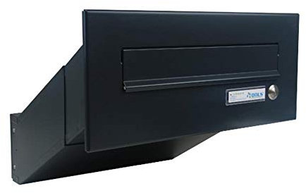 D-041 Anthrazit (RAL 7016) Mauerdurchwurf Briefkasten mit Klingel (Tiefe: 23-38 cm) - LETTERBOX24.de