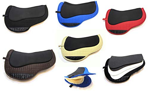 PS Pferdeartikel Kurzes Lammfell Pad Western Round Abgestuft, 2 Kammern - belüftet Farbe schwarz