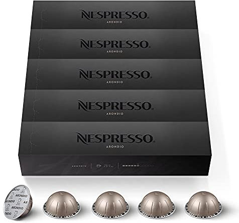 Nespresso Vertuo - 50 Cápsulas de Arondio - Intensidad 6 - Para Gran Lungo 150ml - (5 cajas de 10)