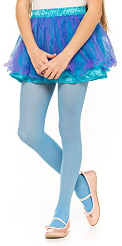 OVISSA Collants pour Filles Collants de Ballet pour Enfants, Bleu 3-4 ans