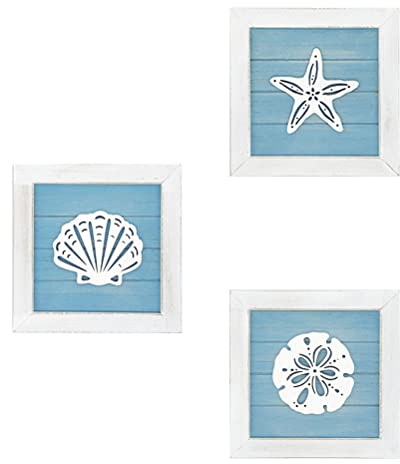 Stylebest Decorazione da Parete a Tema Oceano, Decorazione da Parete in 3D con Stella Marina, Conchiglia, Dollaro di Sabbia, Decorazione da Bagno per la casa, Vintage, Spiaggia