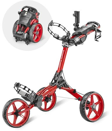 Caddytek CaddyLite Compact, Rot Golf Push Pull Cart/Trolley, Einheitsgröße