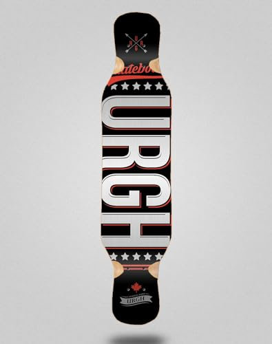 Urgh Skateboard Longboard Deck 46x10 OG Black Red