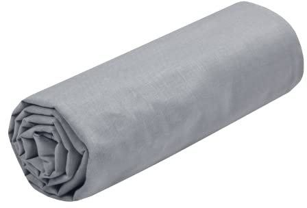 STOF - Drap Housse -Taille 140x190(200) cm Grand Bonnet 30 cm -100% Coton certifié Oeko-Tex - Couleur Souris -Modèle Eden - Linge de Lit pour Maison - Doux et Confortable pour Nid Douillet