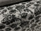 Superweicher Strick-Jersey-Stoff, Meterware, Blumenmuster, Grau meliert mit schwarzer Rose